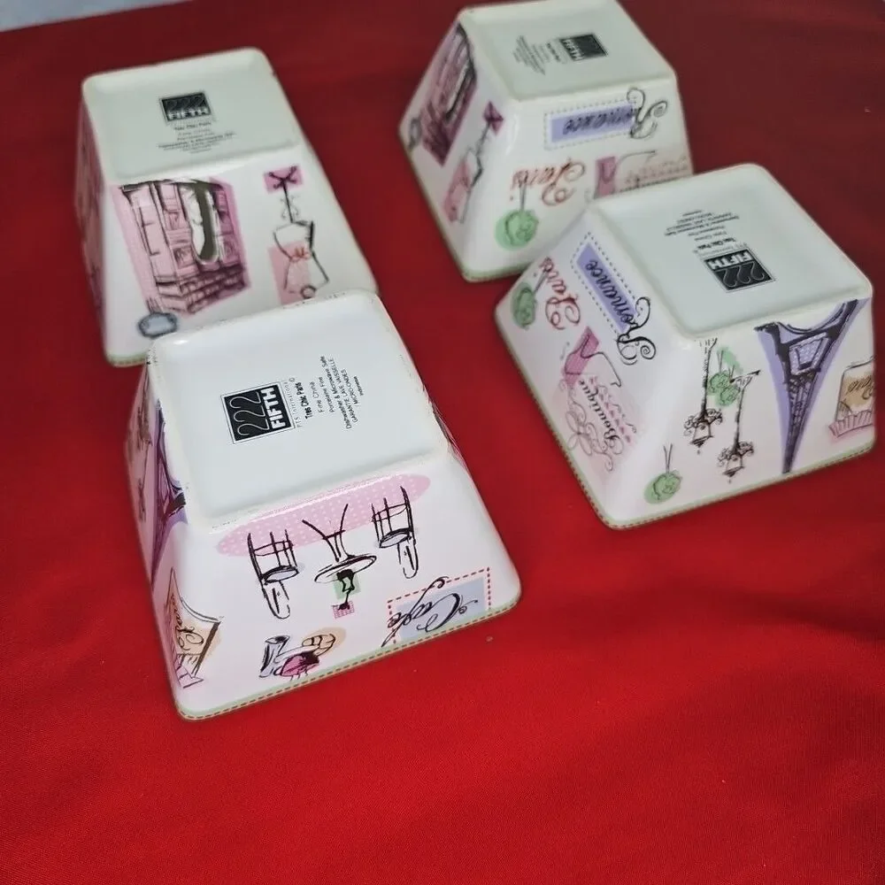 Paris Sauce Bowls French Boutique Chic Romance Nut Candy Snack Appetizer Set